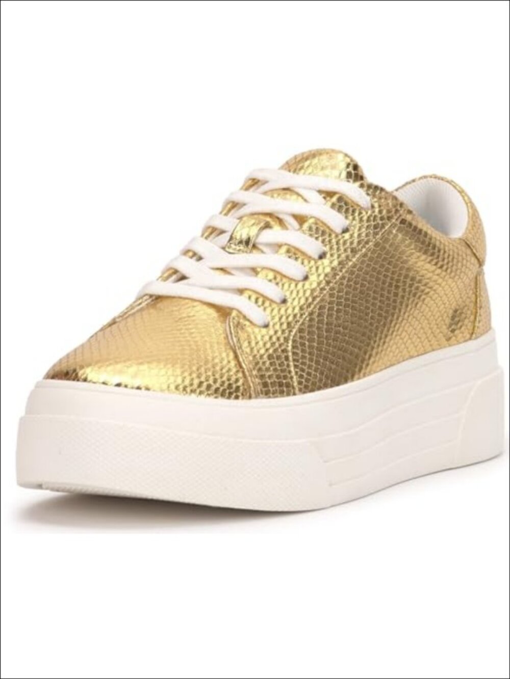 Womens Caitrona Embellished Platform Sneaker Lace-Up Round Toe Fashion